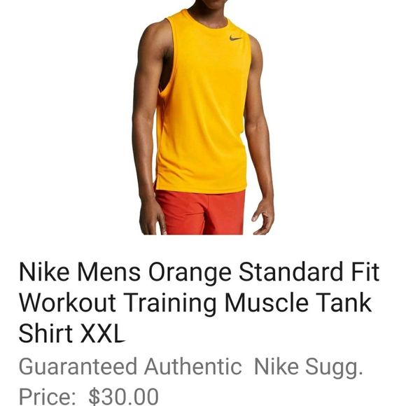 NWT NIKE orange muscle tank  training - Picture 2 of 3